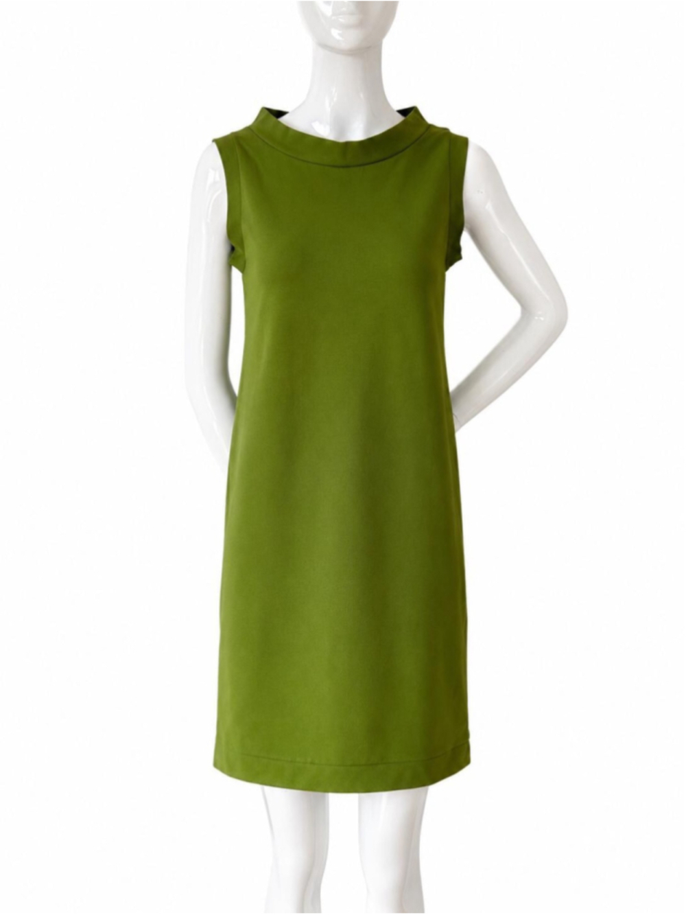 Max Mara Main Line Olive Green Shift Dress IT40 Italy